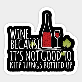 Red Wine Funny Quote Sticker